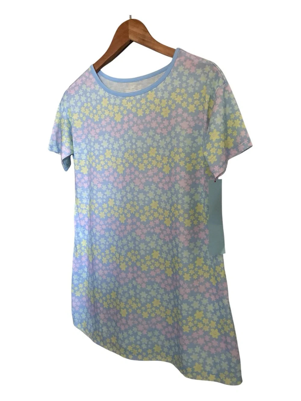 NWT Cat & Jack Strawberry Rainbow Star Floral Sleep Tee Lot of 2 Sz L